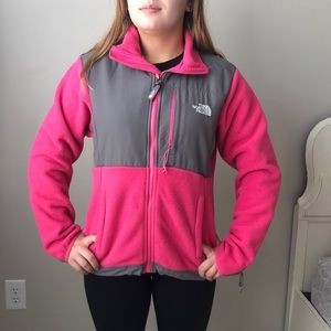 hot pink north face jacket